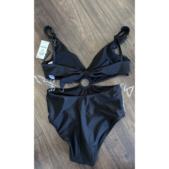 Bar III Women's Tell Me About It Studded Monokini side cut One-Piece Swimsuit L - Picture 9 of 10